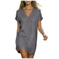 Haven Beck Lana V-Neck Linen Shirt Dress