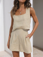Haven Beck Leny Lightweight Square-Neck Matching Set Women's Summer Outfit