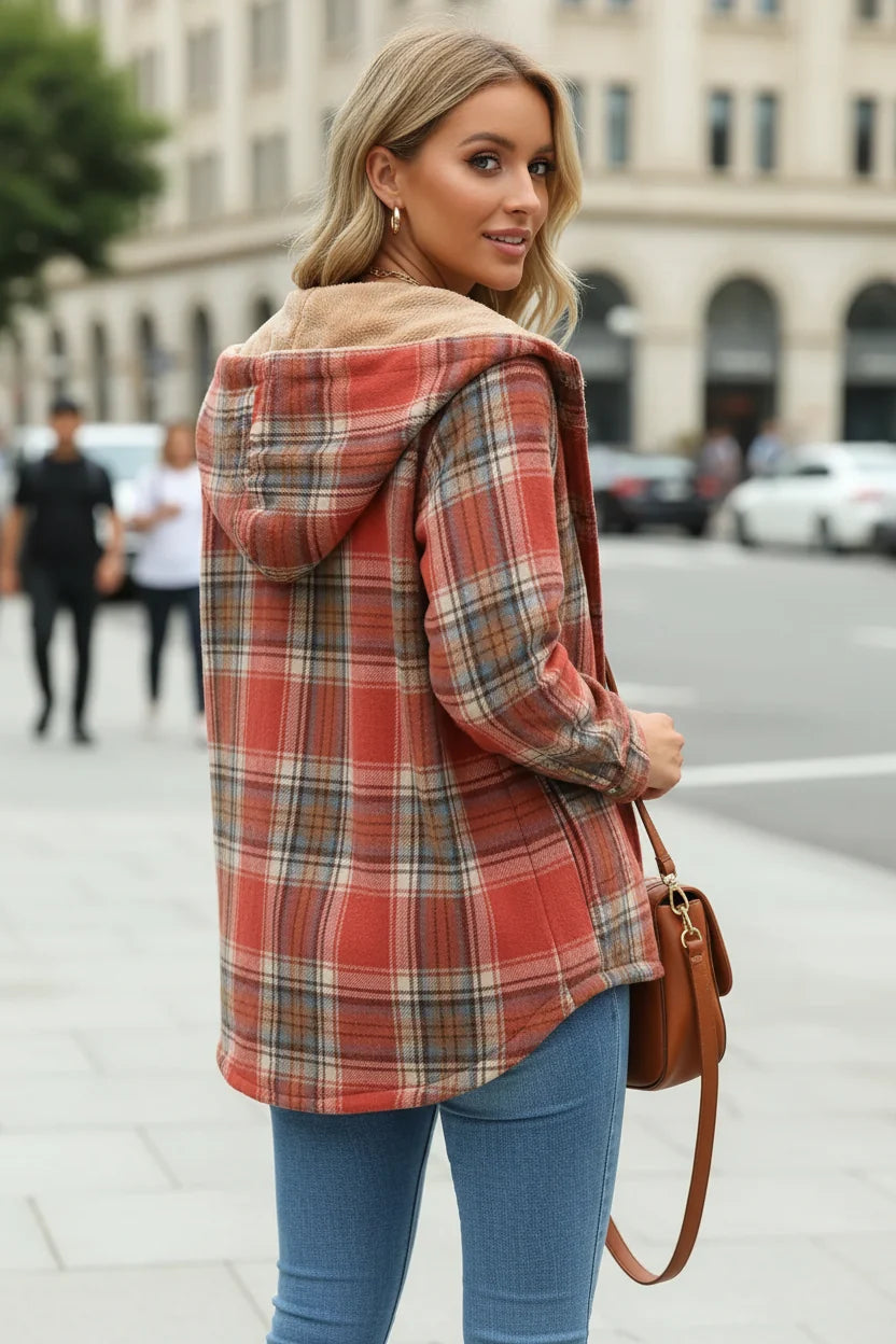 Checked Hooded Jacket Women's