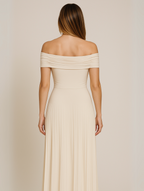 The Hills Nashville Bella Pleated Maxi Dress Off-Shoulder Wedding Guest