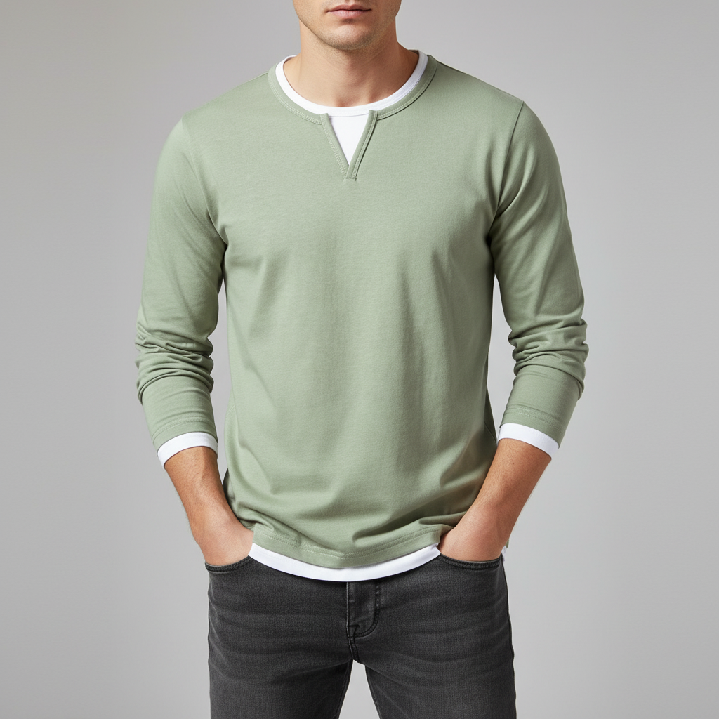 Dominic O-Neck Long Sleeve Tee Shirt Men's