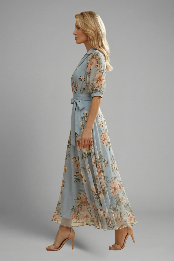 Lydia Floral V-Neck Midi Dress Women's