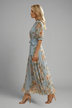 Lydia Floral V-Neck Midi Dress Women's