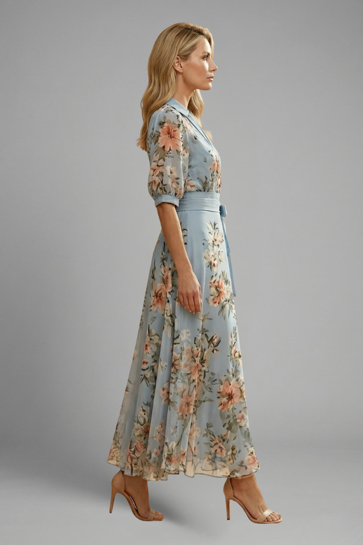 Lydia Floral V-Neck Midi Dress Women's