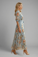 Lydia Floral V-Neck Midi Dress Women's