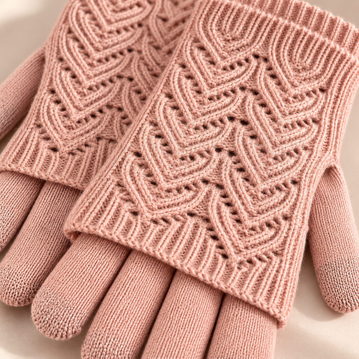 Cleo Layered Knit Gloves Unisex