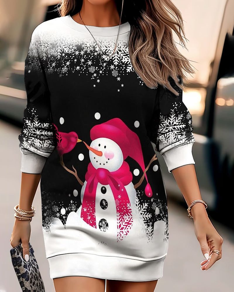 Abrielle Snowman Christmas Dress Women's
