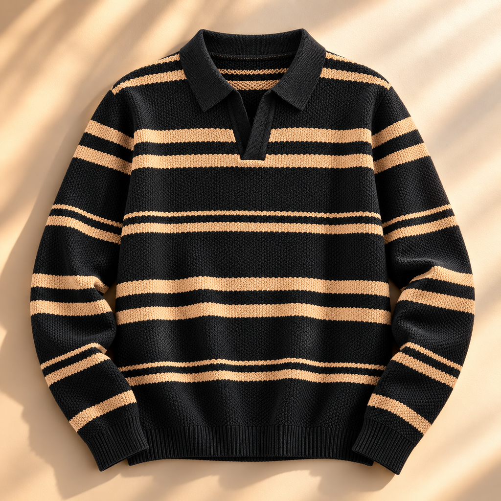 Jacob Striped Knit Polo Unisex
