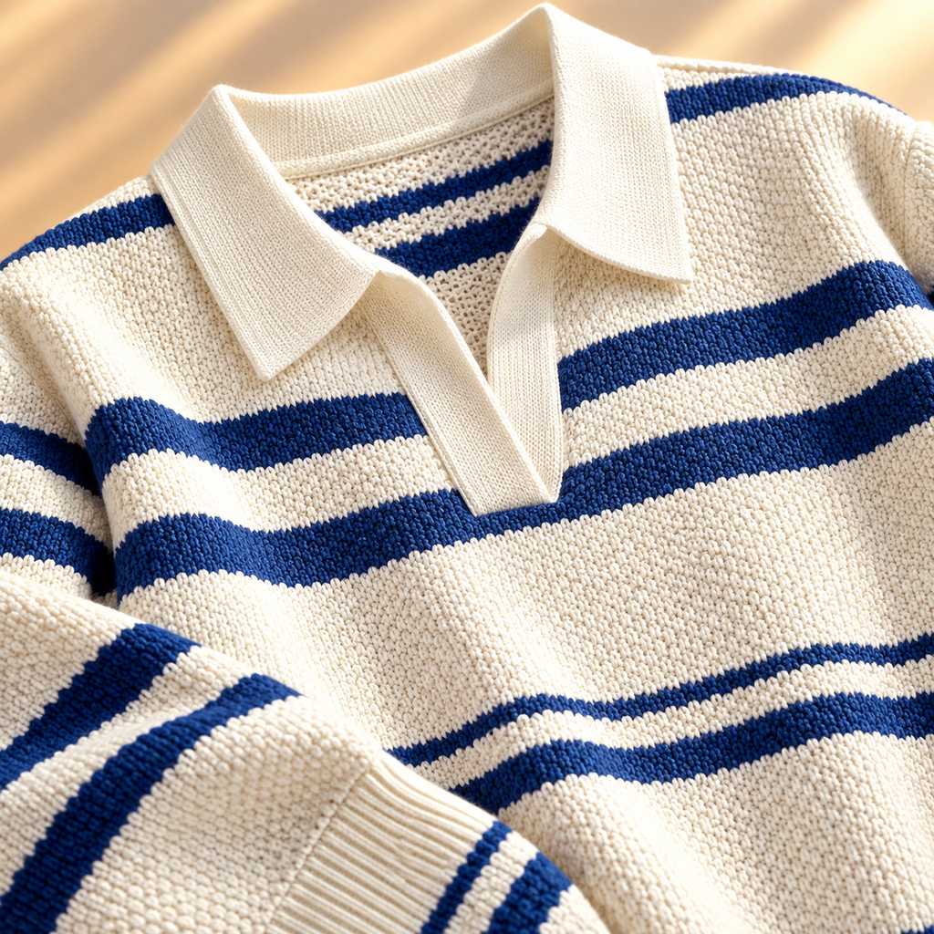 Jacob Striped Knit Polo Unisex