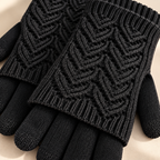 Cleo Layered Knit Gloves Unisex