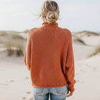 Boho Beach Hut Turtleneck Knit Loose Pullover Fashion Sweater