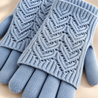 Cleo Layered Knit Gloves Unisex
