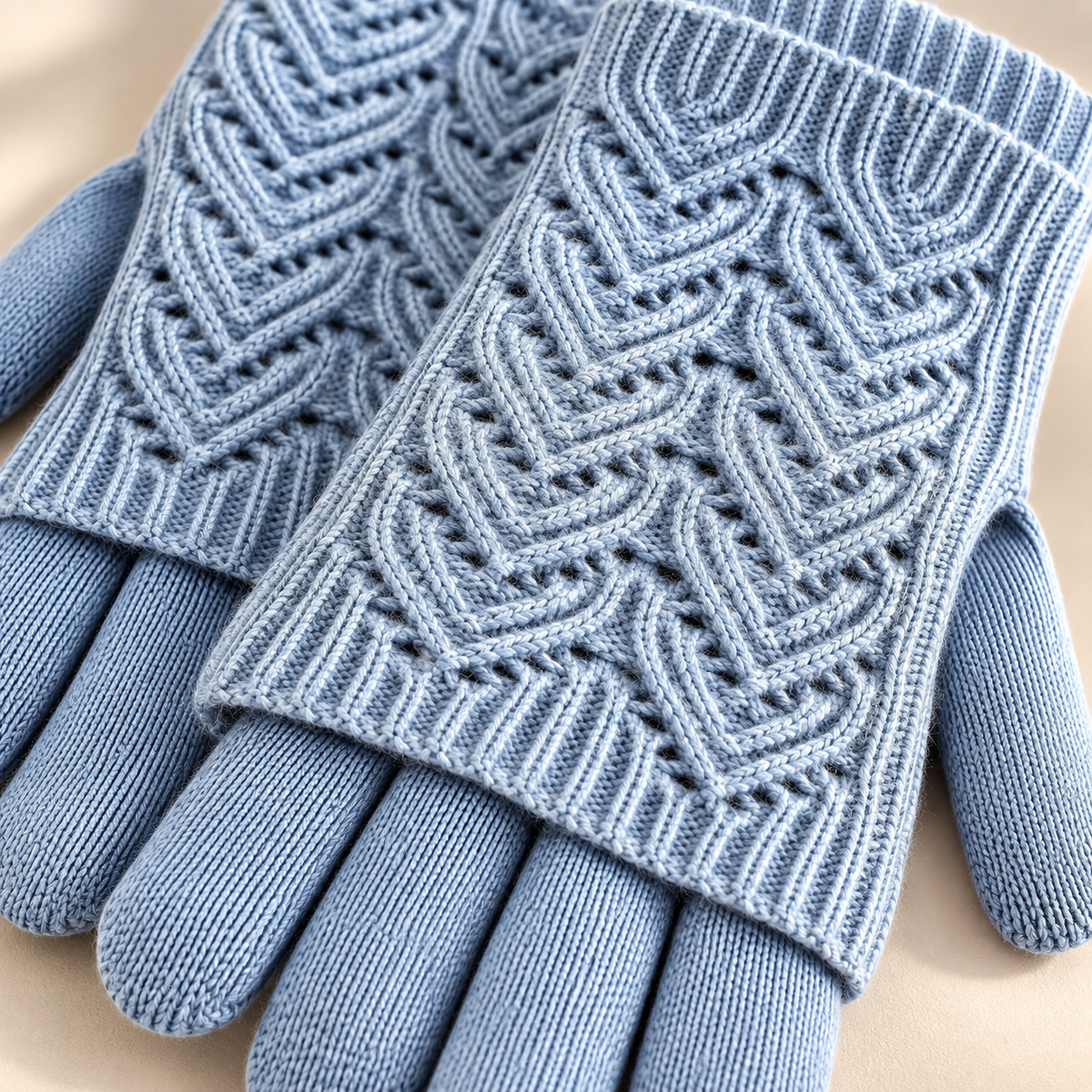 Cleo Layered Knit Gloves Unisex