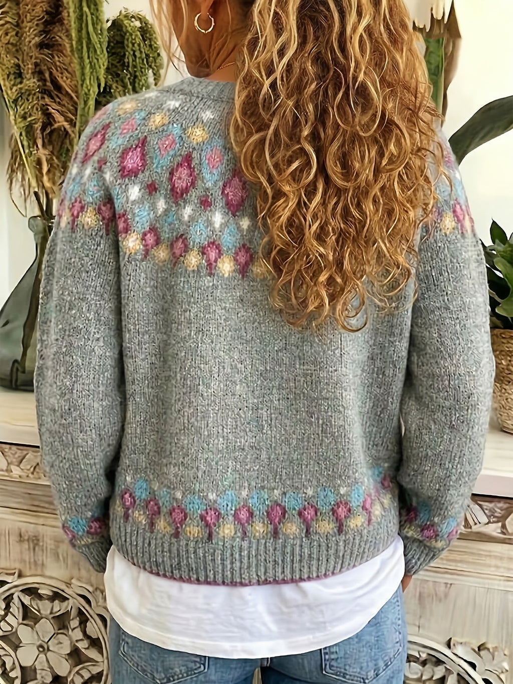 Harper & Wells Esme Nordic Patterned Cardigan Women's