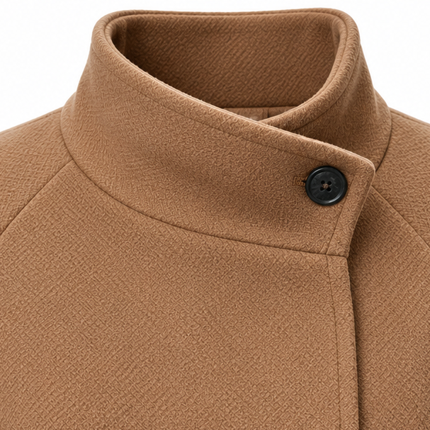 Velora Asymmetrical Belted High-Neck Jacket Women's