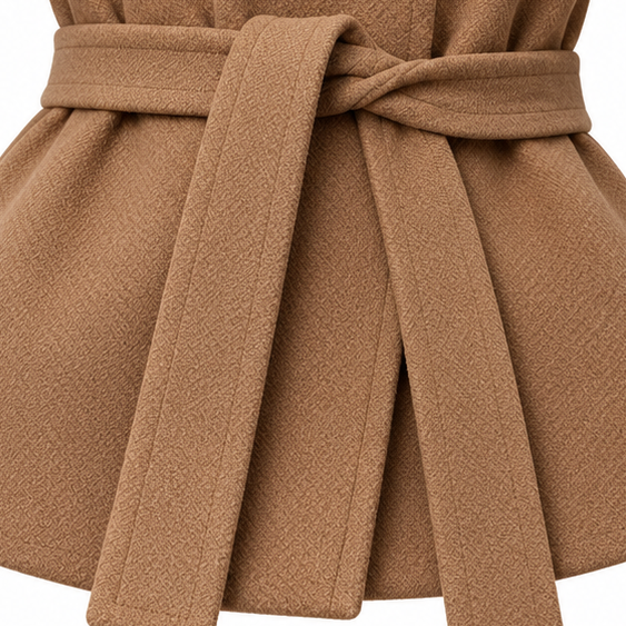 Velora Asymmetrical Belted High-Neck Jacket Women's