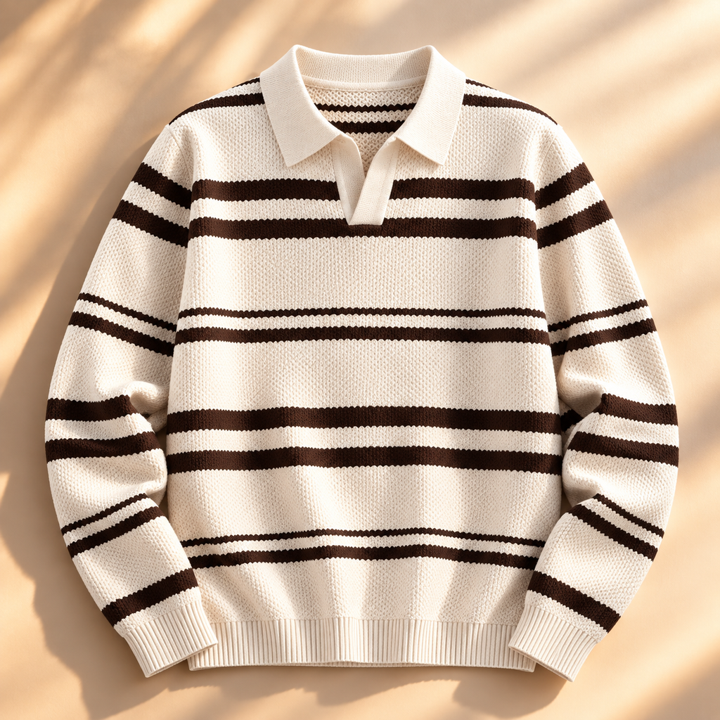Jacob Striped Knit Polo Unisex