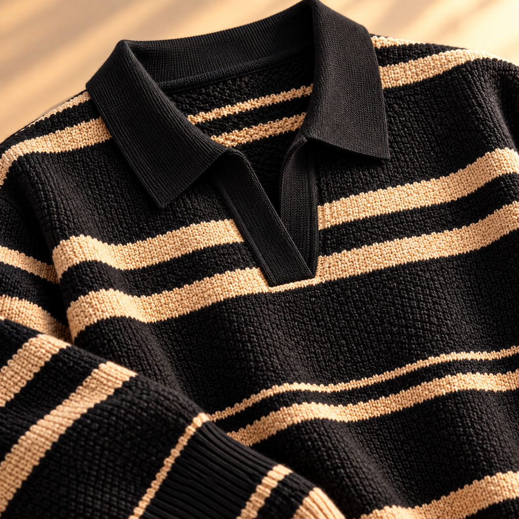 Jacob Striped Knit Polo Unisex