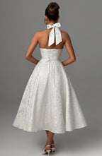 Kimberly Women's Halter Midi Wedding Guest Dress