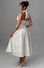 Kimberly Women's Halter Midi Wedding Guest Dress