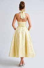 Kimberly Women's Halter Midi Wedding Guest Dress
