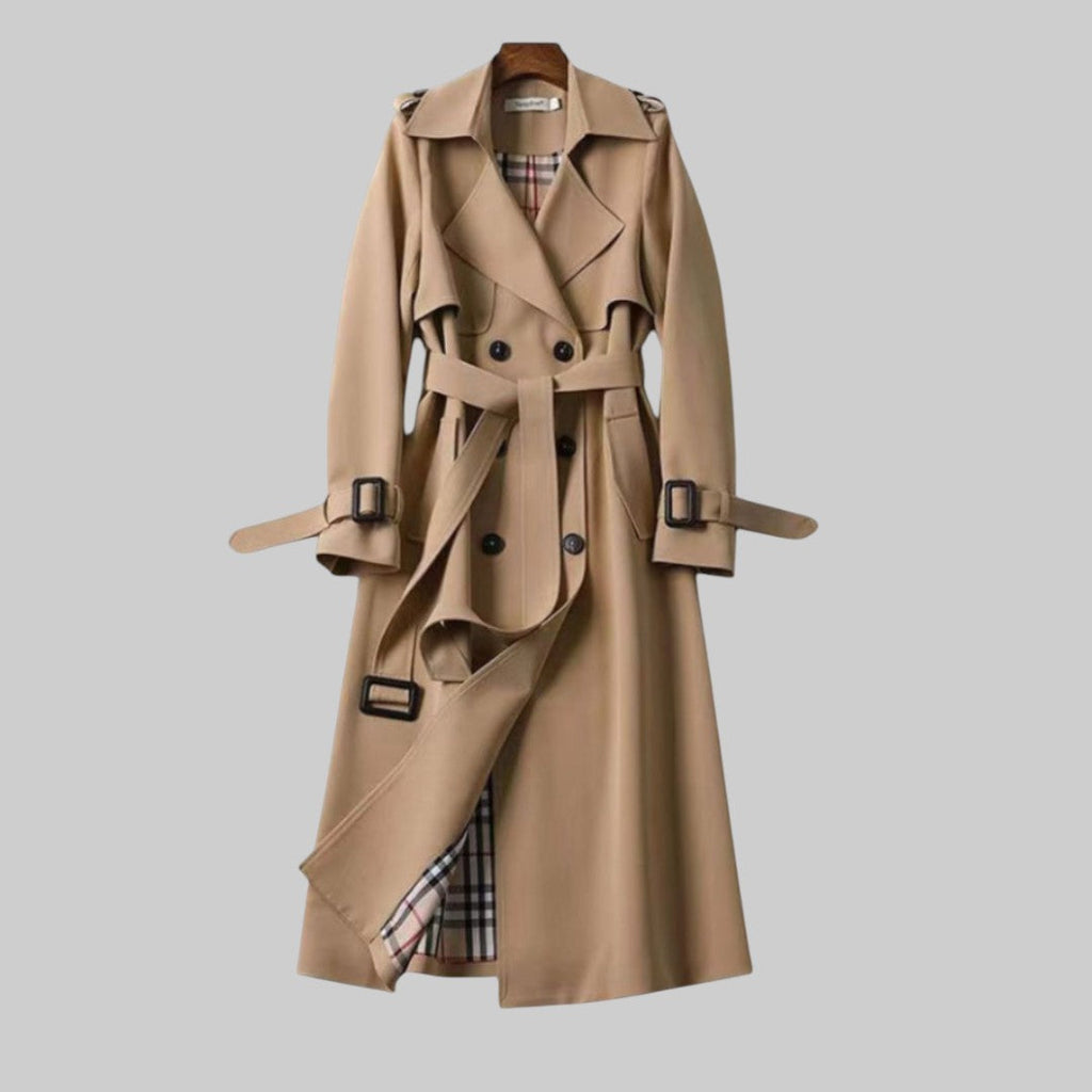 Double-Breasted Belted Trench Coat Women's