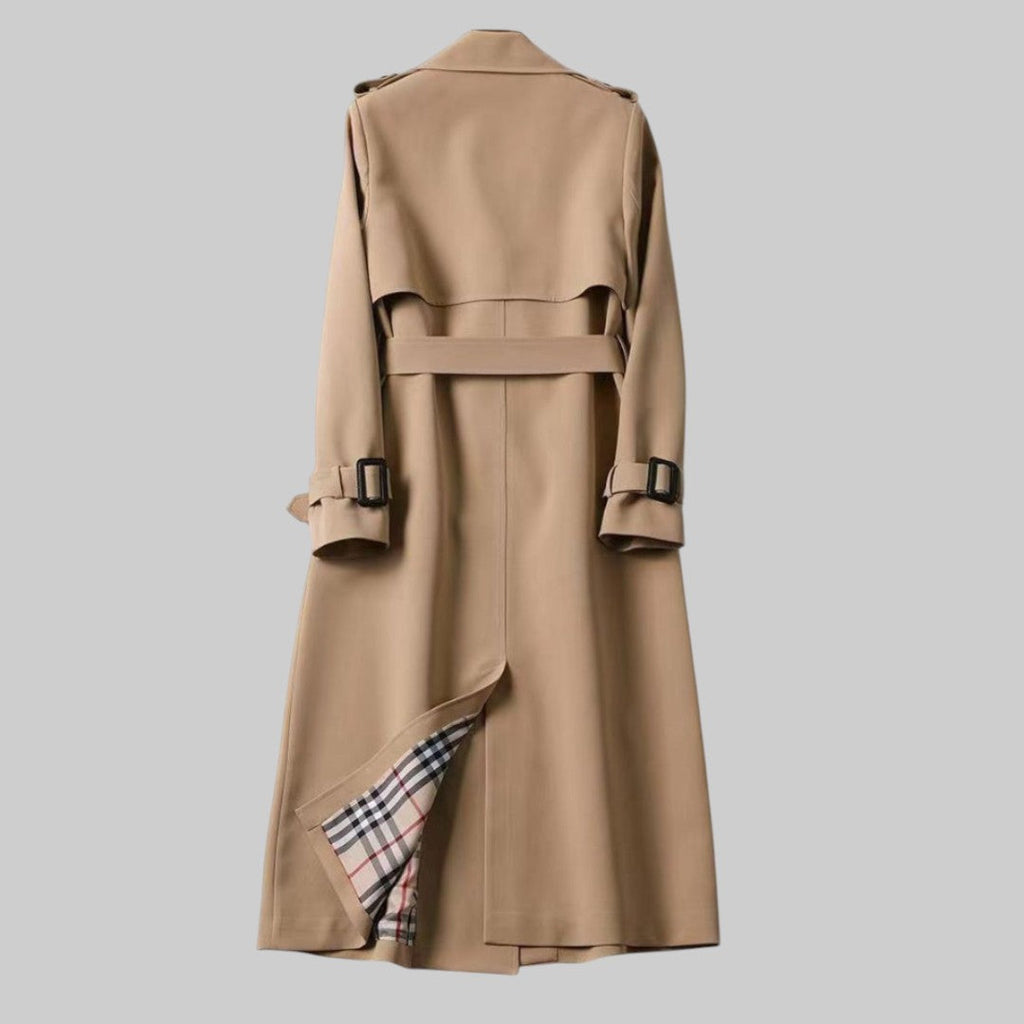Double-Breasted Belted Trench Coat Women's