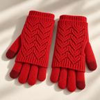 Cleo Layered Knit Gloves Unisex