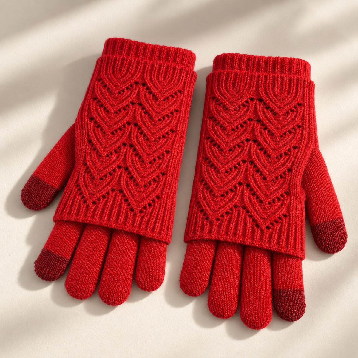 Cleo Layered Knit Gloves Unisex
