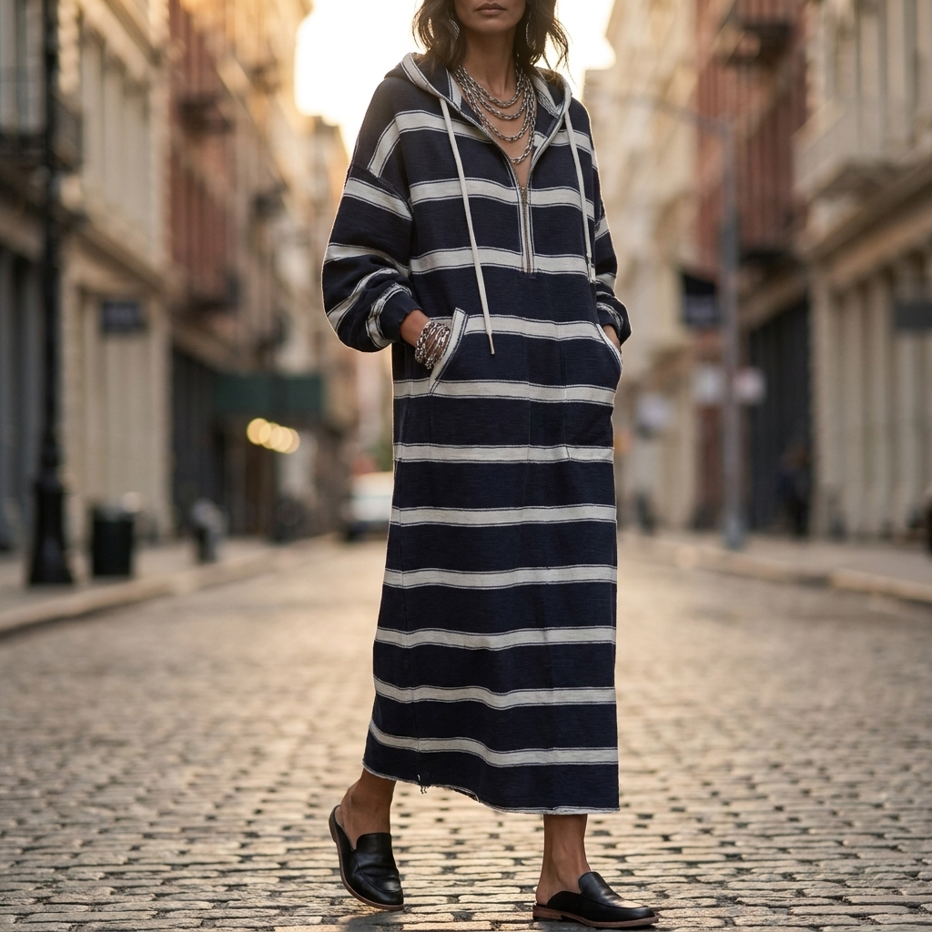 Nolana Half Zip Hoodie Dress Women's