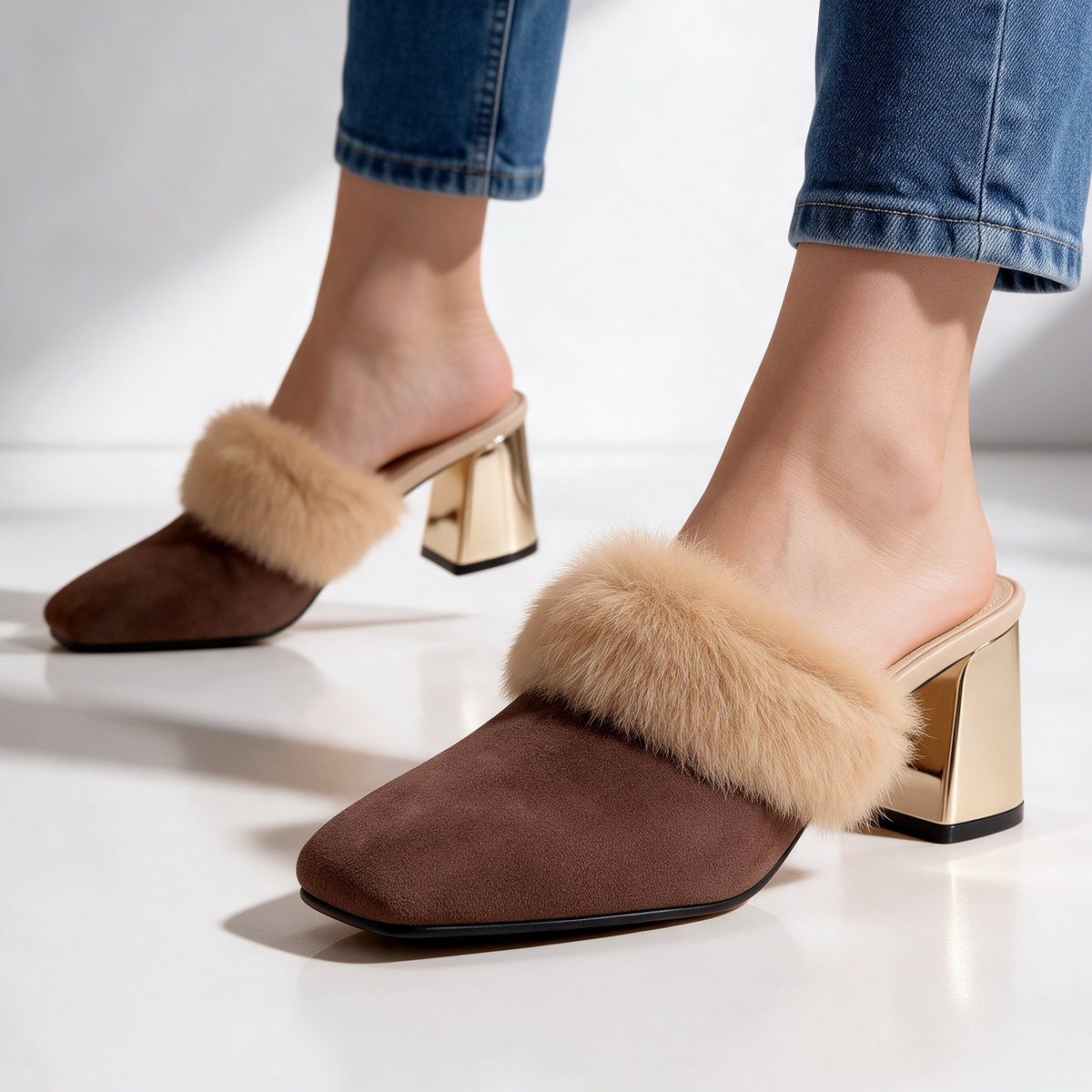 Odette Fur Mules Women's