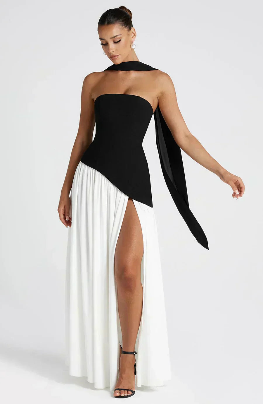 Babyboo Fashion Emily Asymmetric Strapless Maxi Dress
