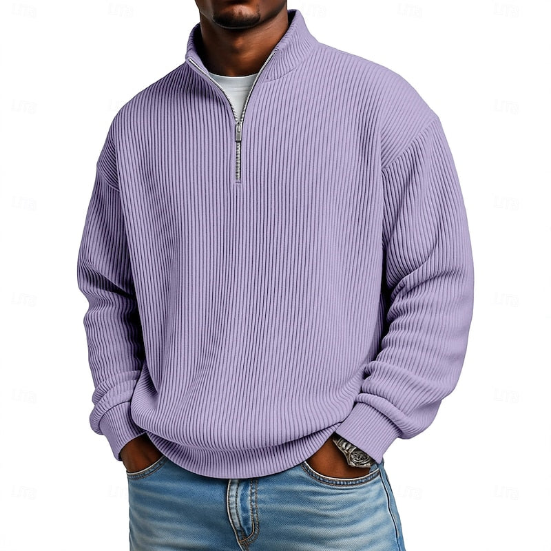 Harlan Ribbed Quarter-Zip Pullover Men's