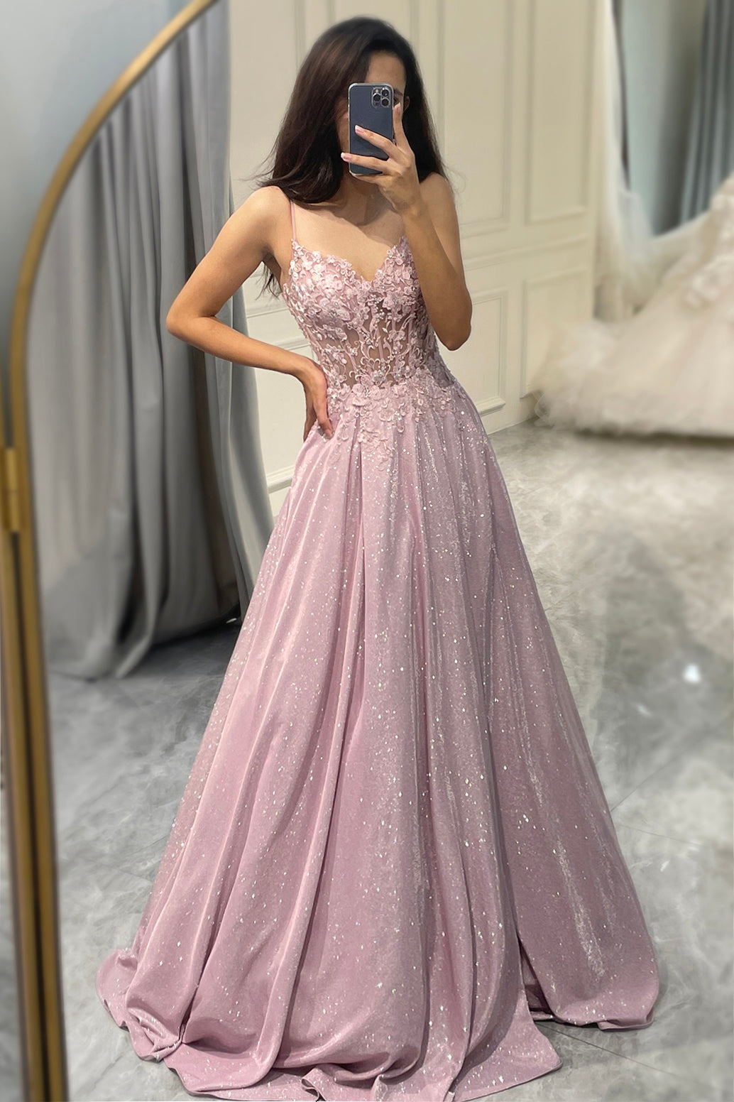 The Hills Nashville Jessica Embellished Maxi Dress Light Pink