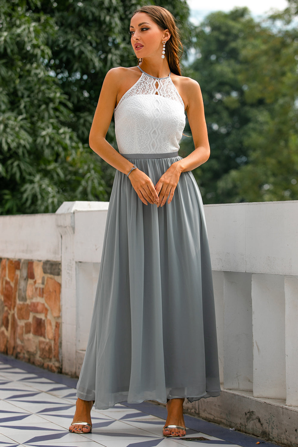 The Hills Nashville Madison Women's Wedding Guest Halter Maxi Dress
