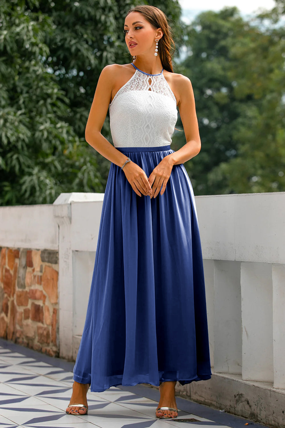 The Hills Nashville Madison Women's Wedding Guest Halter Maxi Dress