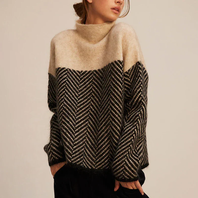 Haven Beck Aderline Herringbone Knit Sweater Women's Relaxed Fit