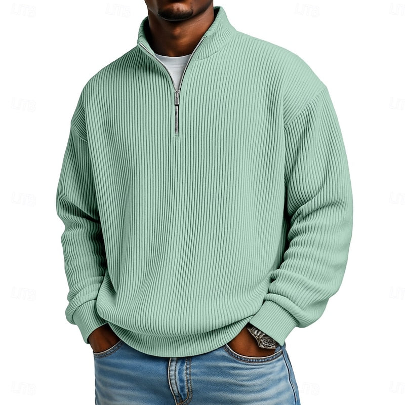 Harlan Ribbed Quarter-Zip Pullover Men's