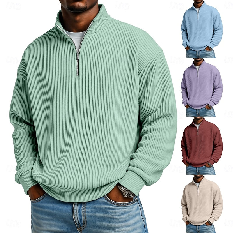 Harlan Ribbed Quarter-Zip Pullover Men's